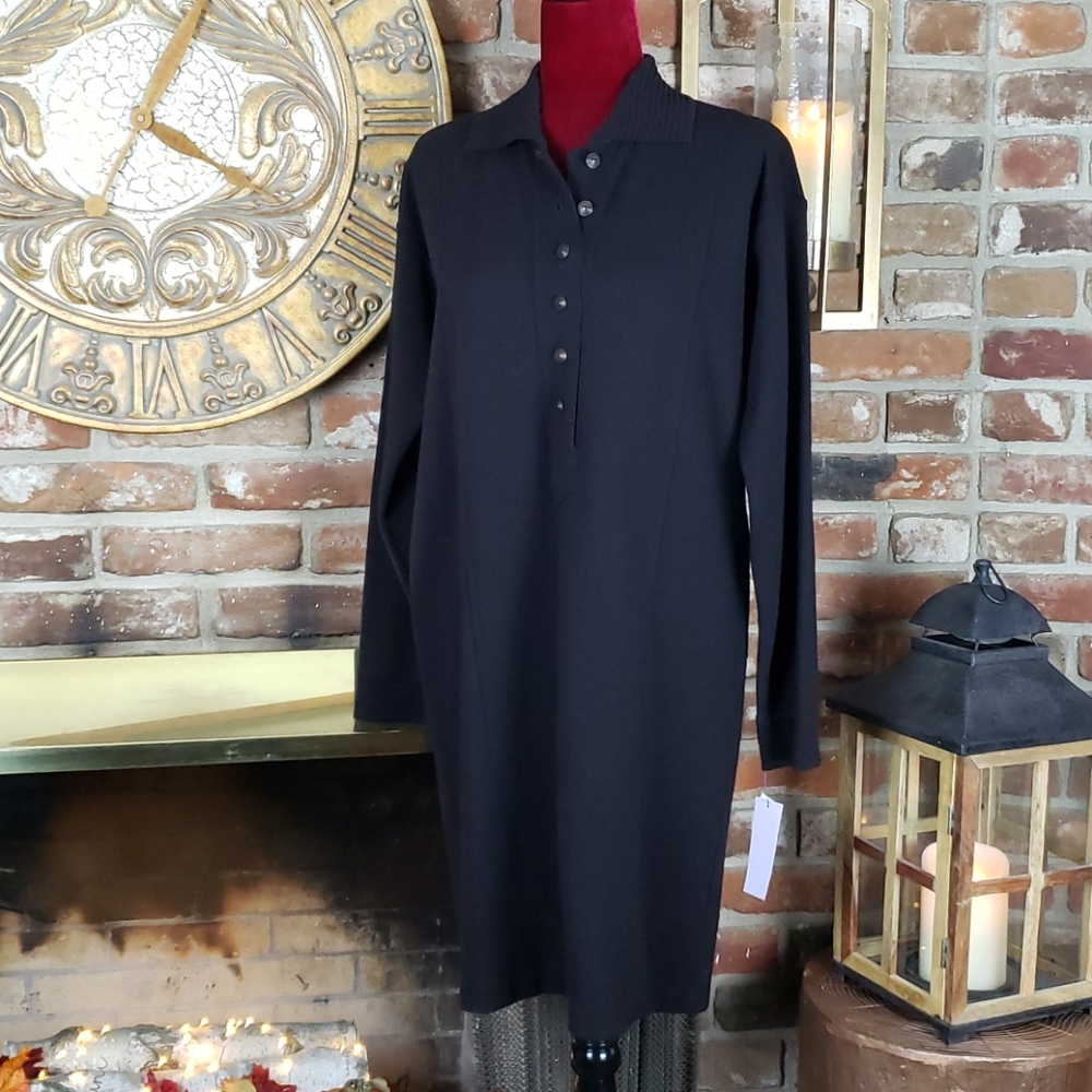 Dana Buchman Black Sweaterdress Size L